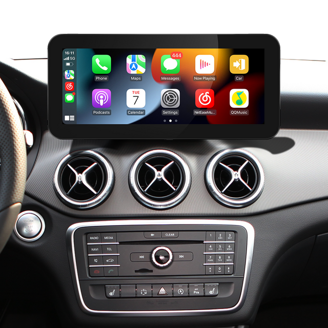 Mercedes A-W176 B-W246 CLA-C117 G-W463 GLA-X156 CarPlay Radio Android Auto NTG4.5 /4.7 Kit Upgrade 10.25 Touch Screen Mirroring, Android 14 Apps Navigation Netflix YouTube Spotify TikTok Reddit WiFi