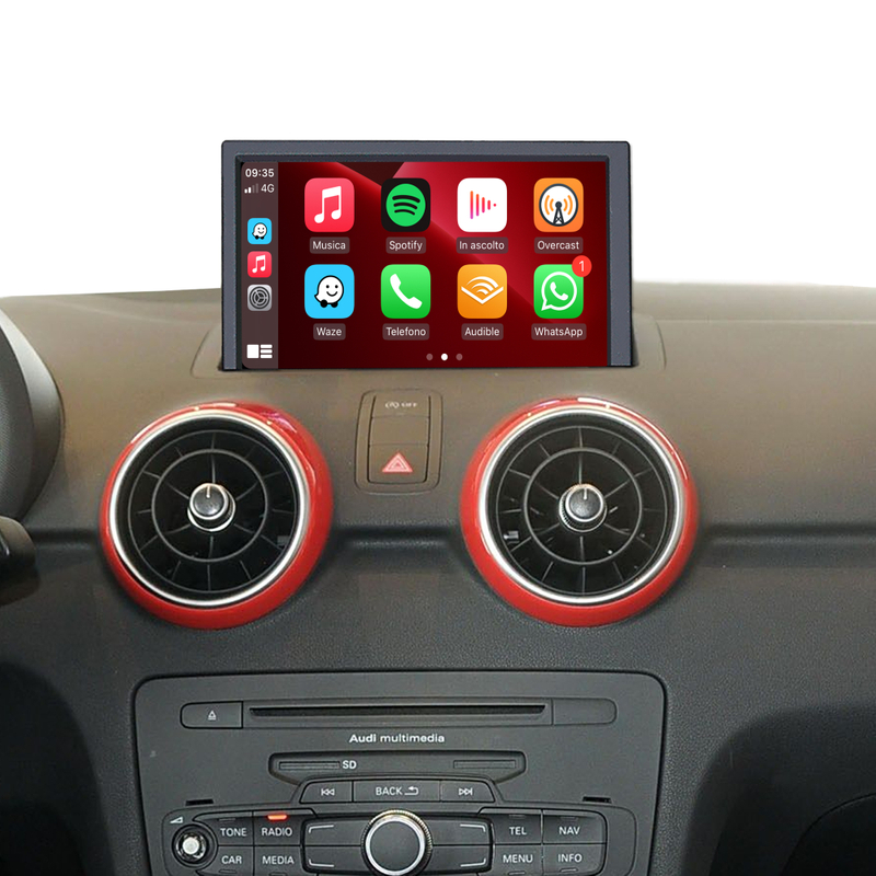 Hualingan 7-inch Touch Screen Upgrade for Audi A1 S1 8X RMC Wireless Apple CarPlay Split Screen Android Auto iPhone Apps Mirror Full Screen Navigation Google Maps Netflix Spotify Games Backup Cameras