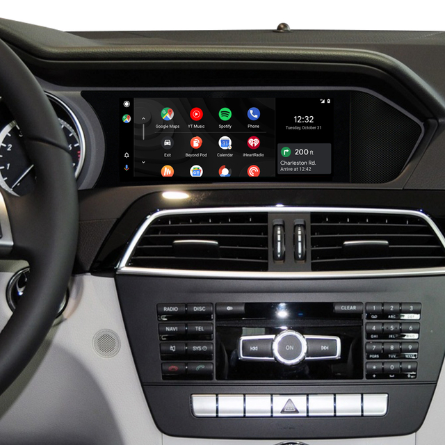 Hualingan 8.8 Touch Screen install 7-inch Mercedes C-Class W204 C204 S204 NTG 4.5/ 4.7 CarPlay Android Auto Split Screen Mirroring Full Screen Phones Navigation Waze Netflix Clubhouse Backup Cameras