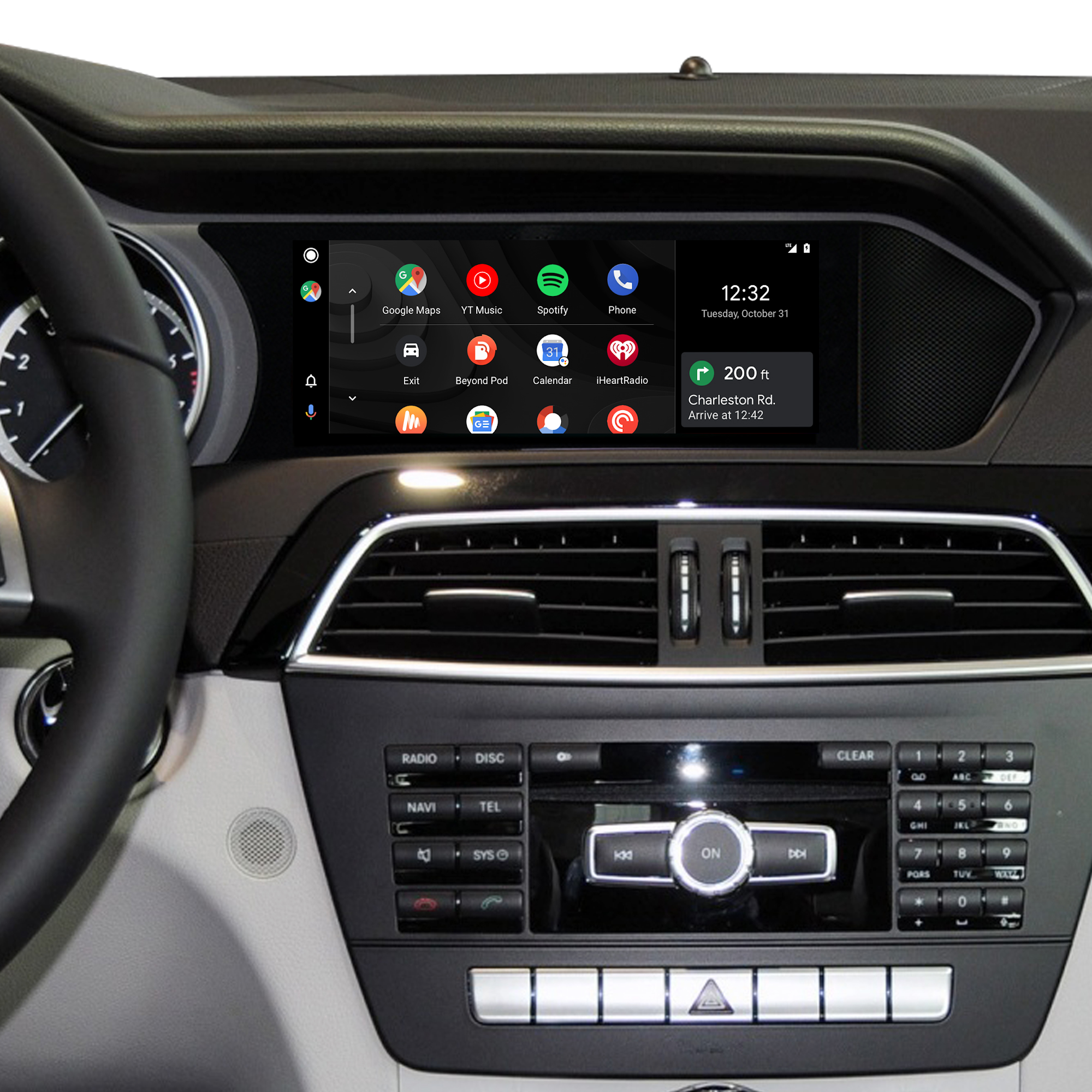 Hualingan 8.8 Touch Screen install 7-inch Mercedes C-Class W204 C204 S204 NTG 4.5/ 4.7 CarPlay Android Auto Split Screen Mirroring Full Screen Phones Navigation Waze Netflix Clubhouse Backup Cameras