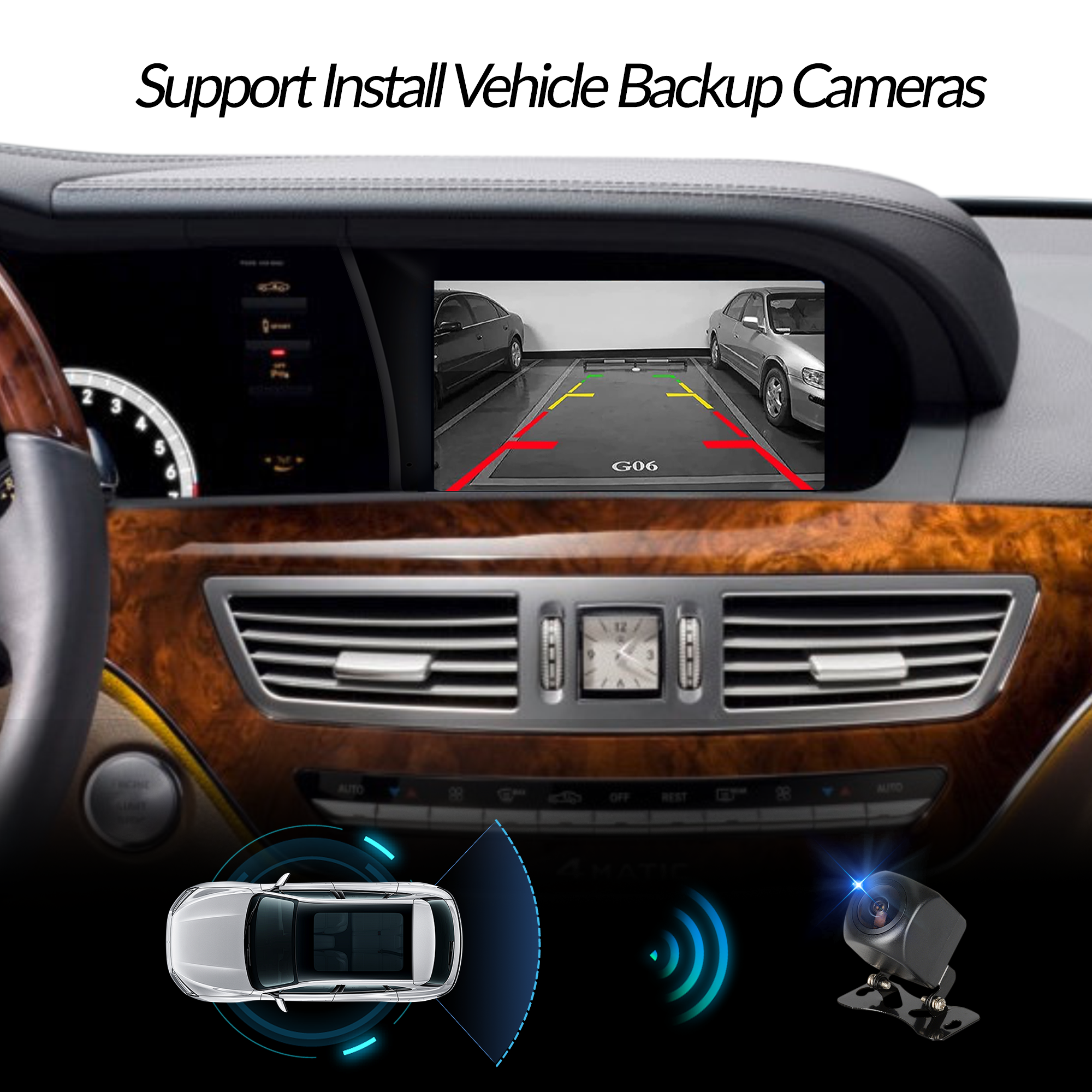 Mercedes W221 C216 S/CL-Class NTG 3.0 Apple CarPlay Upgrade 9.33 Android Screen Wireless Android Auto Full (Split) Screen Mirroring App Netflix YouTube Spotify Wi-Fi Navigation Waze Vehicle Cameras