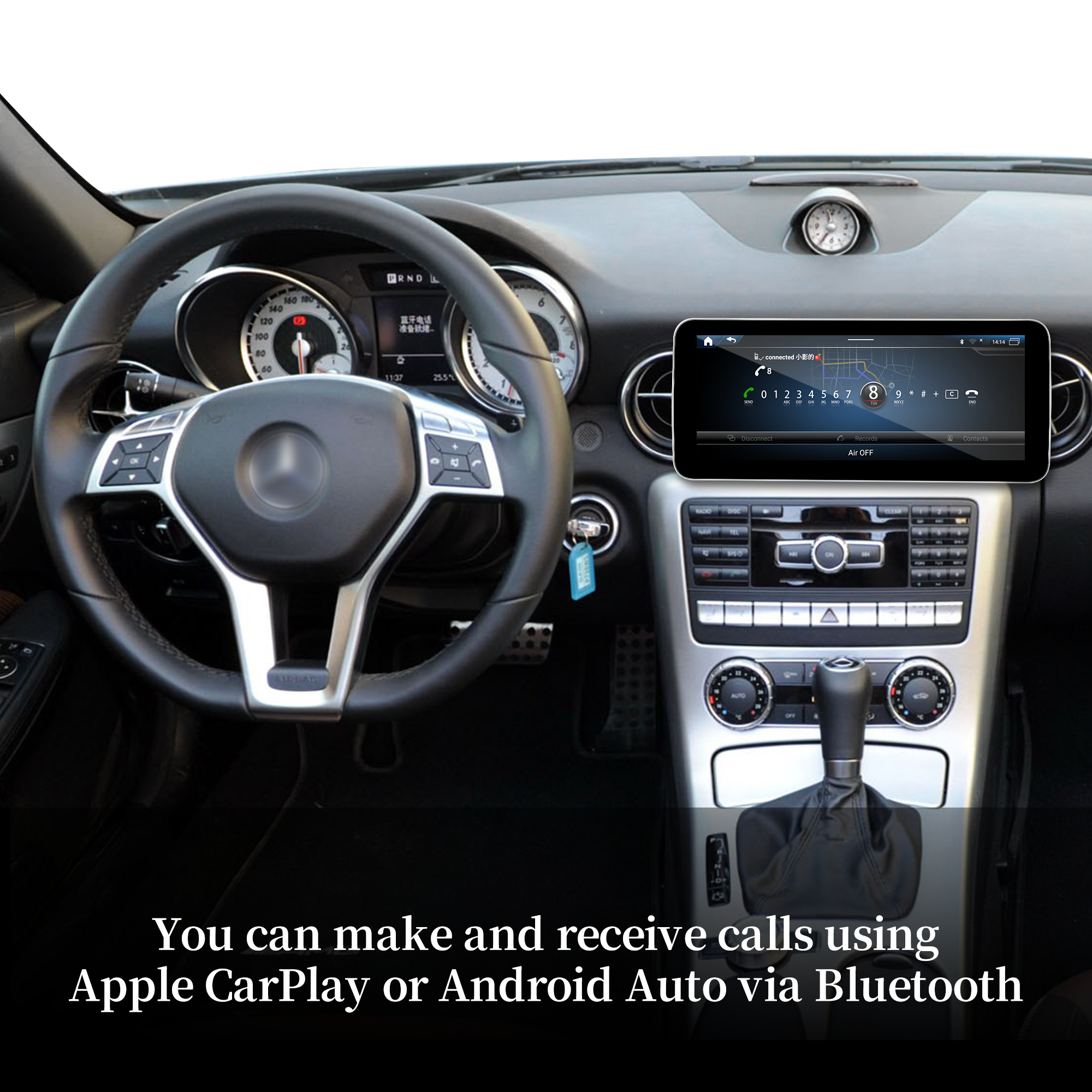 10.25 Android Screen for Mercedes SLS AMG C197 R197 Apple CarPlay Android Auto Full (Split) Screen Mirroring App Netflix YouTube TV Spotify Wi-Fi USB FM DVD Navigation Google Maps Vehicle Cameras 