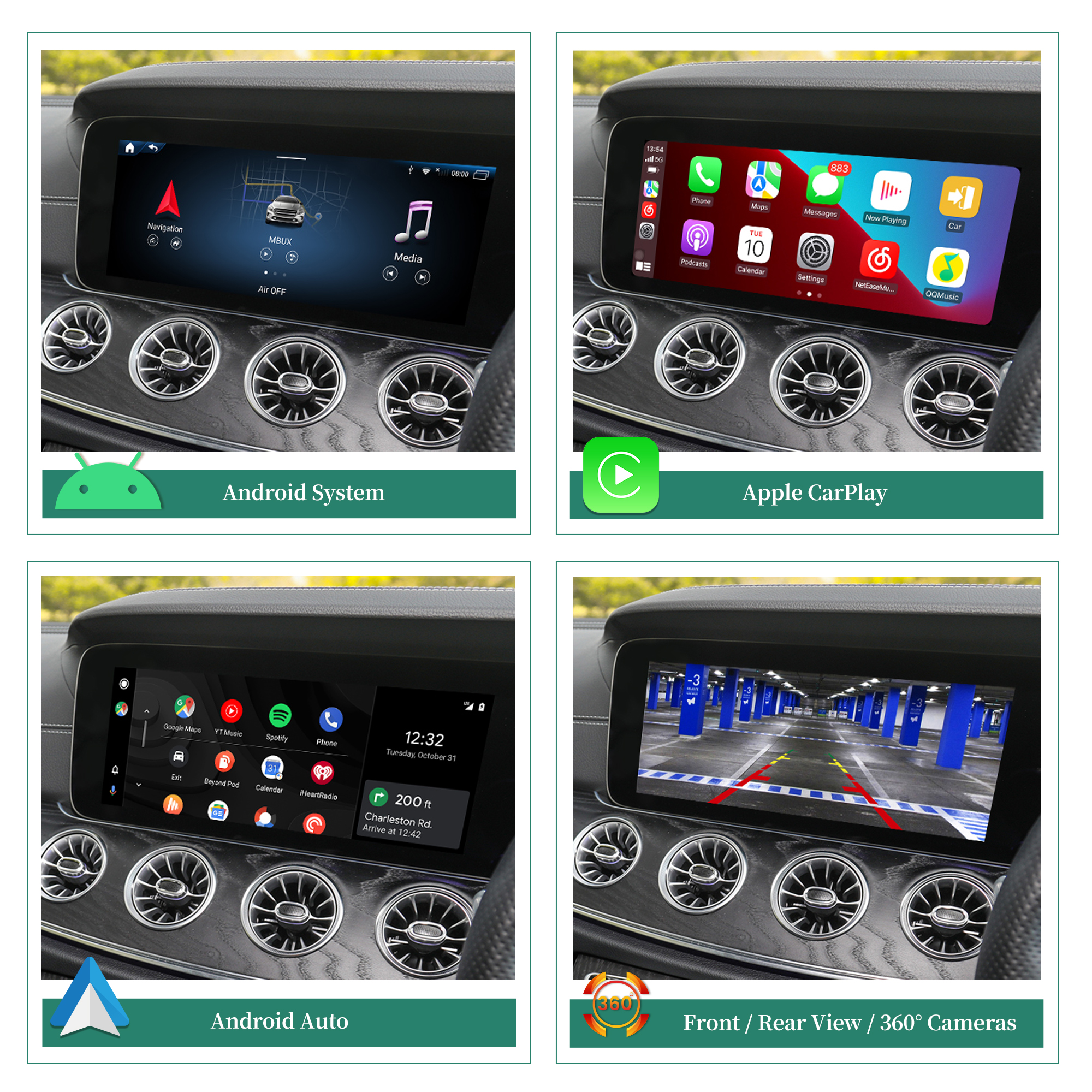 Android 13 CarPlay Integration for Mercedes E-Class W213 V213 S213 C238 A238 Android Auto Netflix Spotify With 12.3inch Without Touch Upgrade Touch Screen