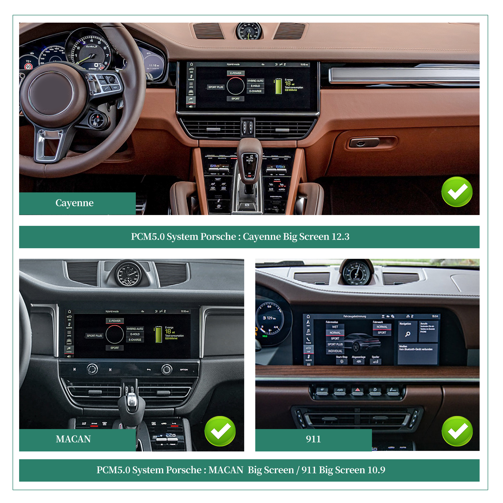 Hualingan hla-904&nbsp;Porsche Cayenne Macan 911 PCM 5.0 car