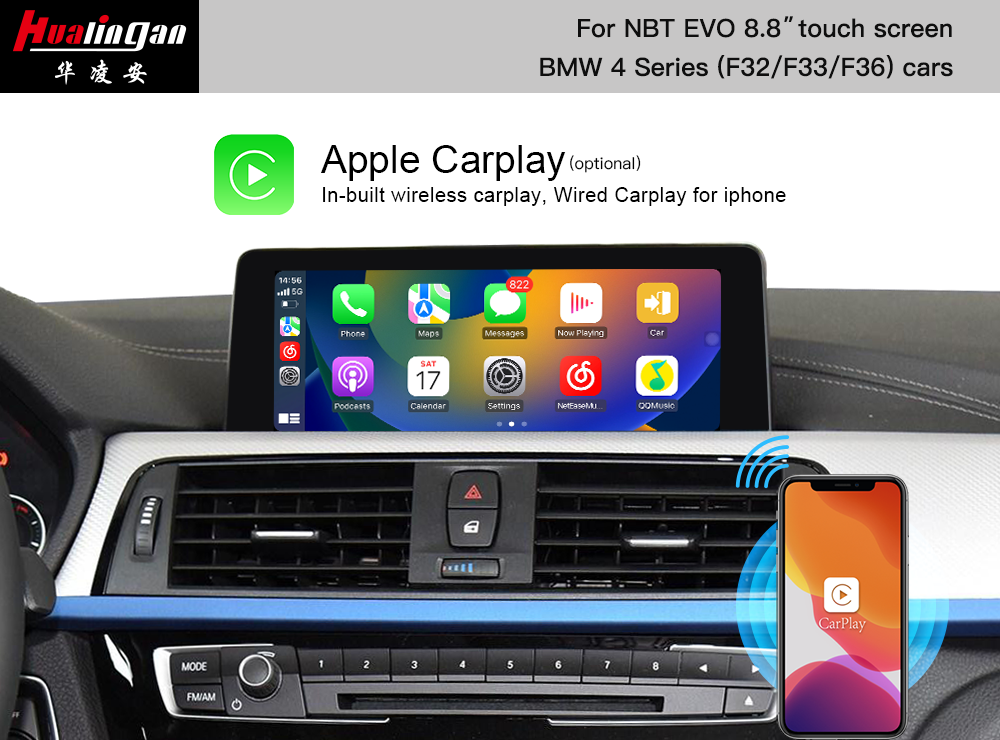 BMW 4 Series Android 12 Car Ai BOX wireless Apple CarPlay F32 F33 F36 Android Auto FullScreen Mirroring