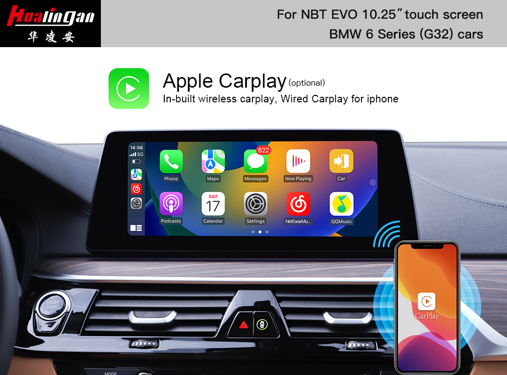 BMW 6 Series Wireless Apple CarPlay NBT EVO G32 Android Auto Navi FullScreen Mirroring 