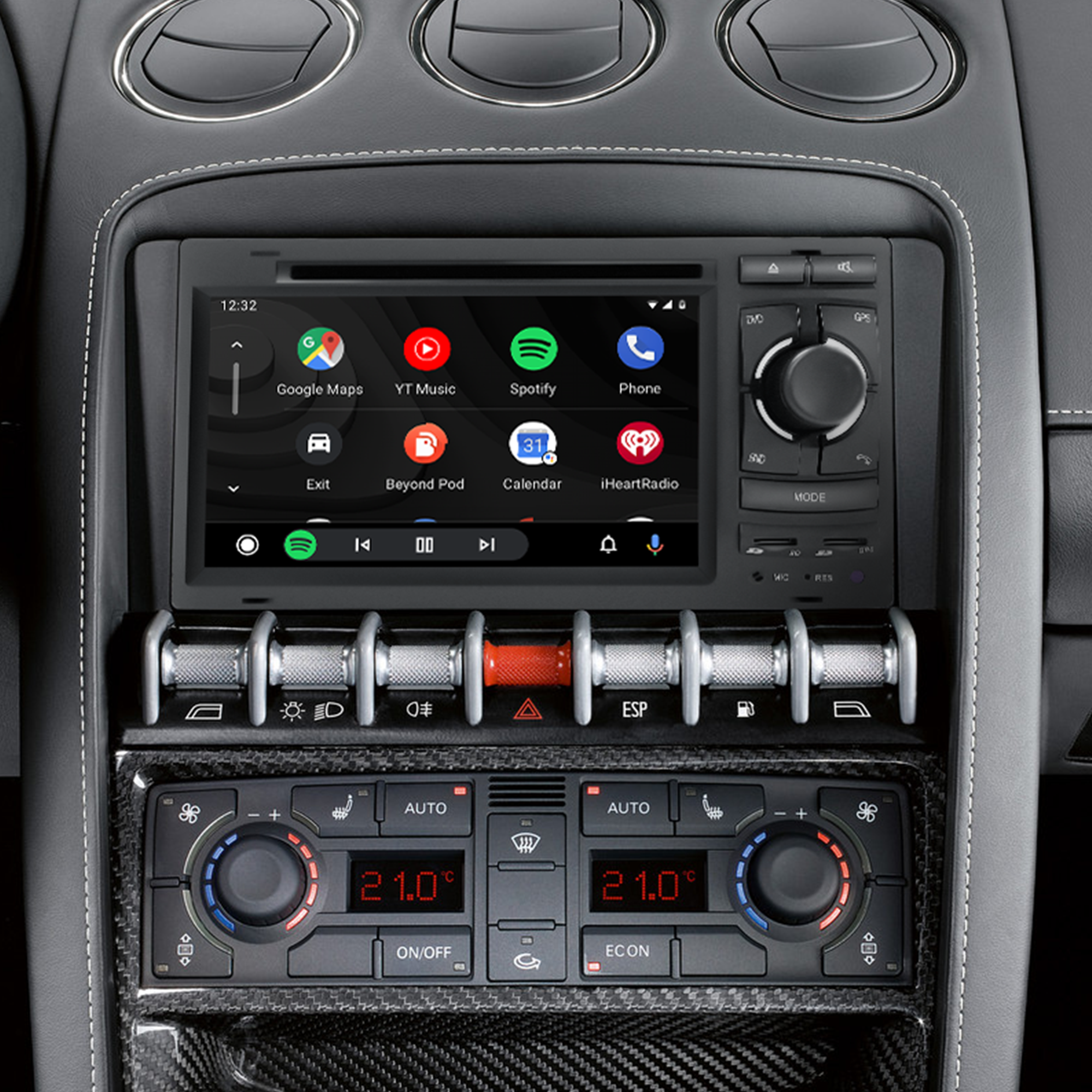 2Din 7"Car Radio Stereo Head Unit for Lamborghini Gallardo with Android 13 Apple CarPlay Android Auto Spotify FM RDS BT GPS Navi MP3 Player 