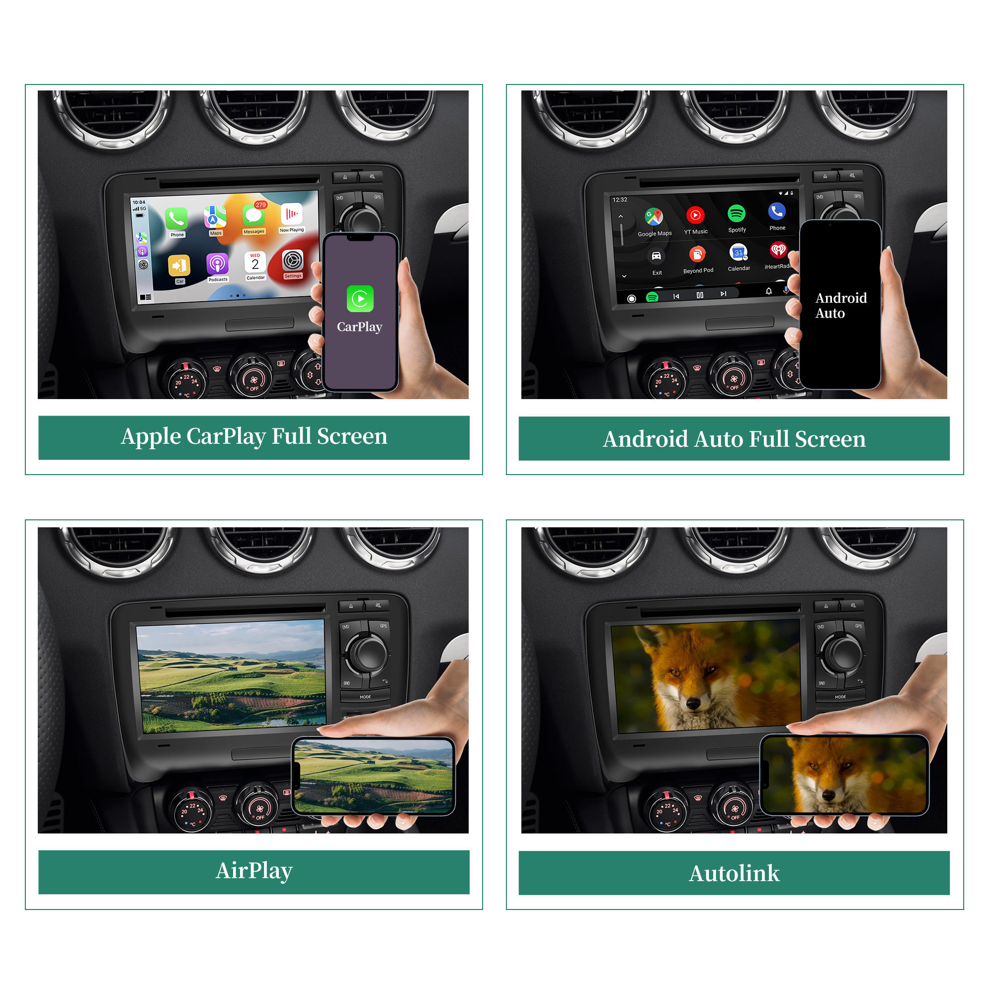 hualingan hla-8795 Audi TT 8J Radio Double Din Car Stereo screen mirror