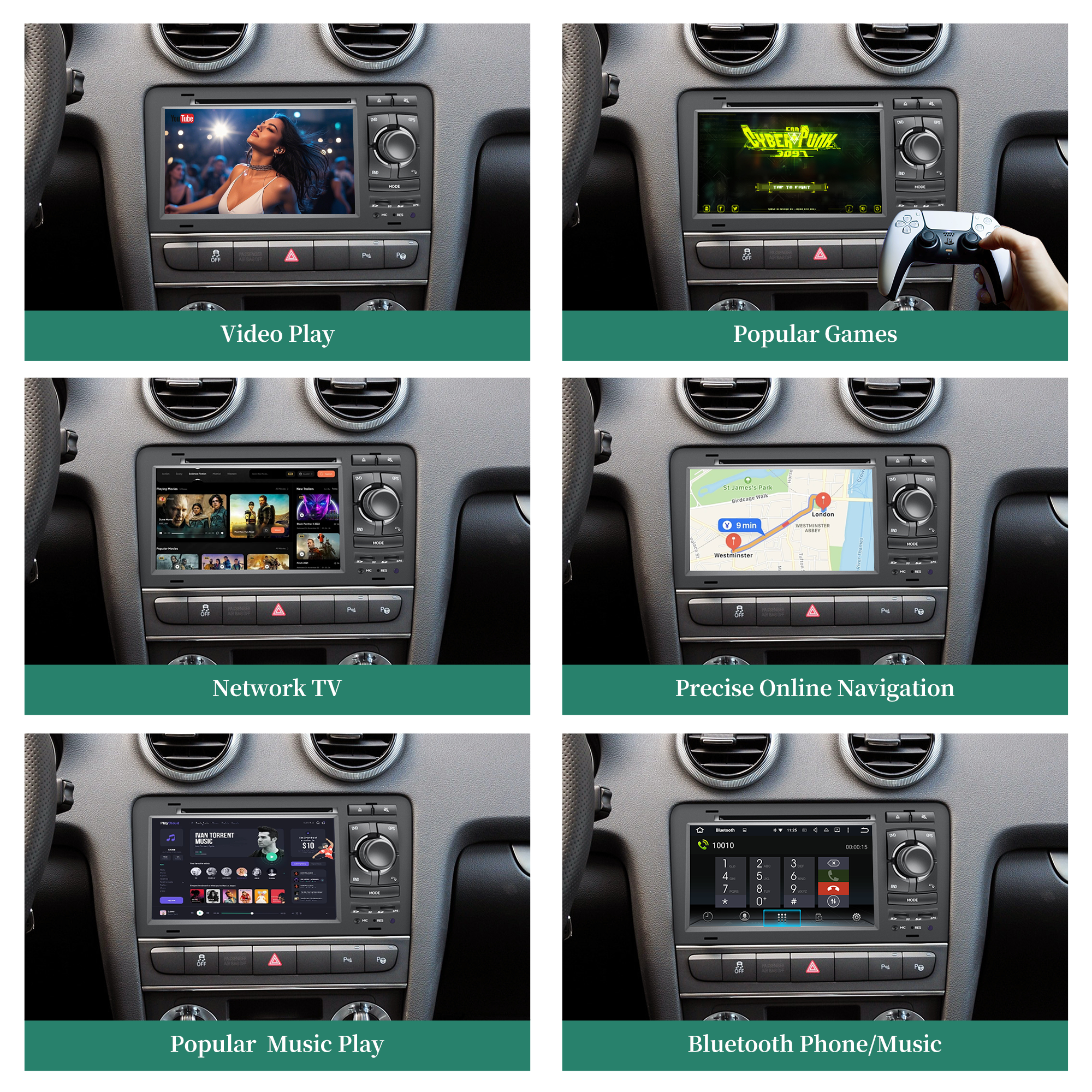 hla-8796 Audi A3 8P Radio Double Din Car Stereo Dash Kit carplay android