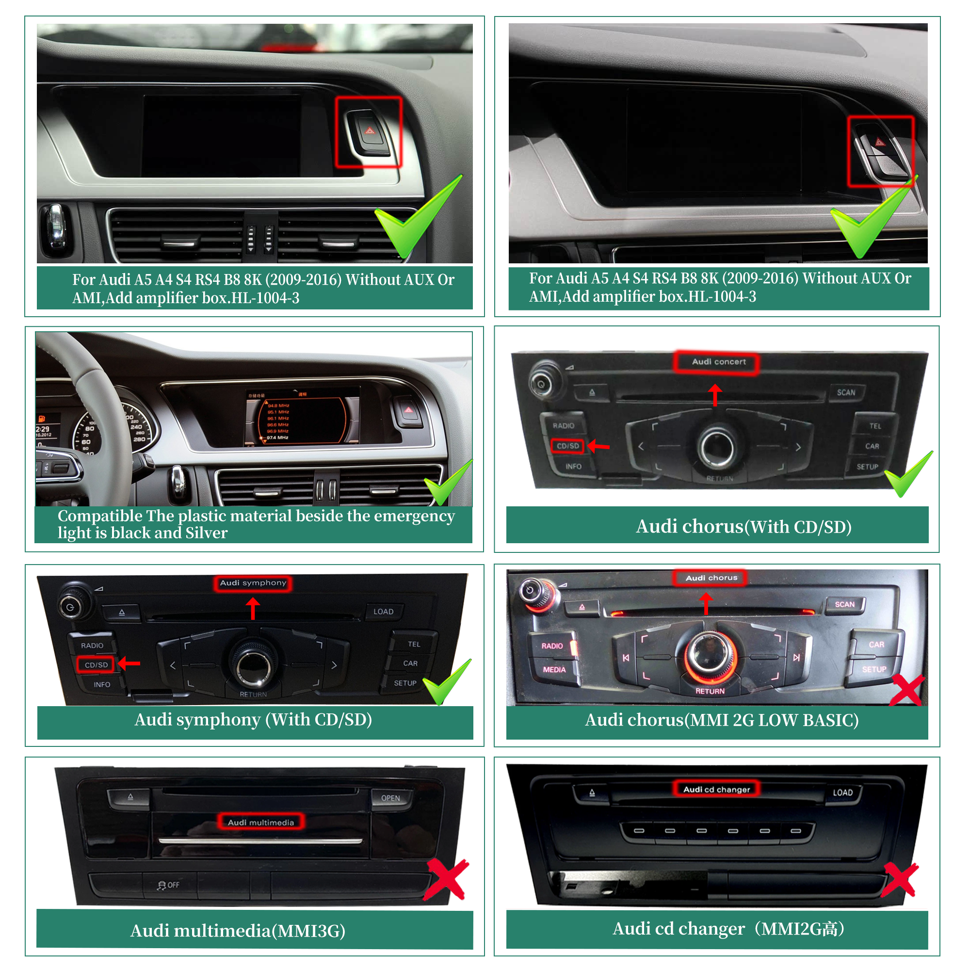 2008-2016 CarPlay Audi A4 S4 S4 A5 S5 RS5 B8 CD/SD Concert Symphony Upgrade 10.25 Touch Screen Android Auto Android 13 Apps Netflix Spotify ReeIShort Reddit Twitch Games Navigation WiFi Reverse Camera