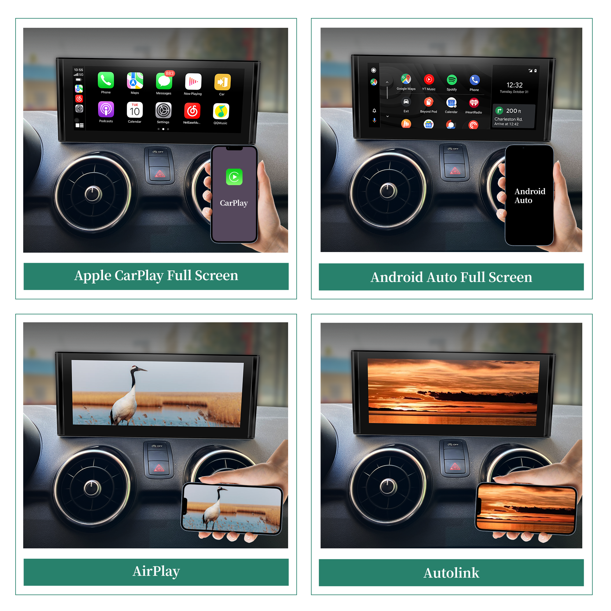 hualingan hla-1061 audi a1 s1 radio android screen mirror