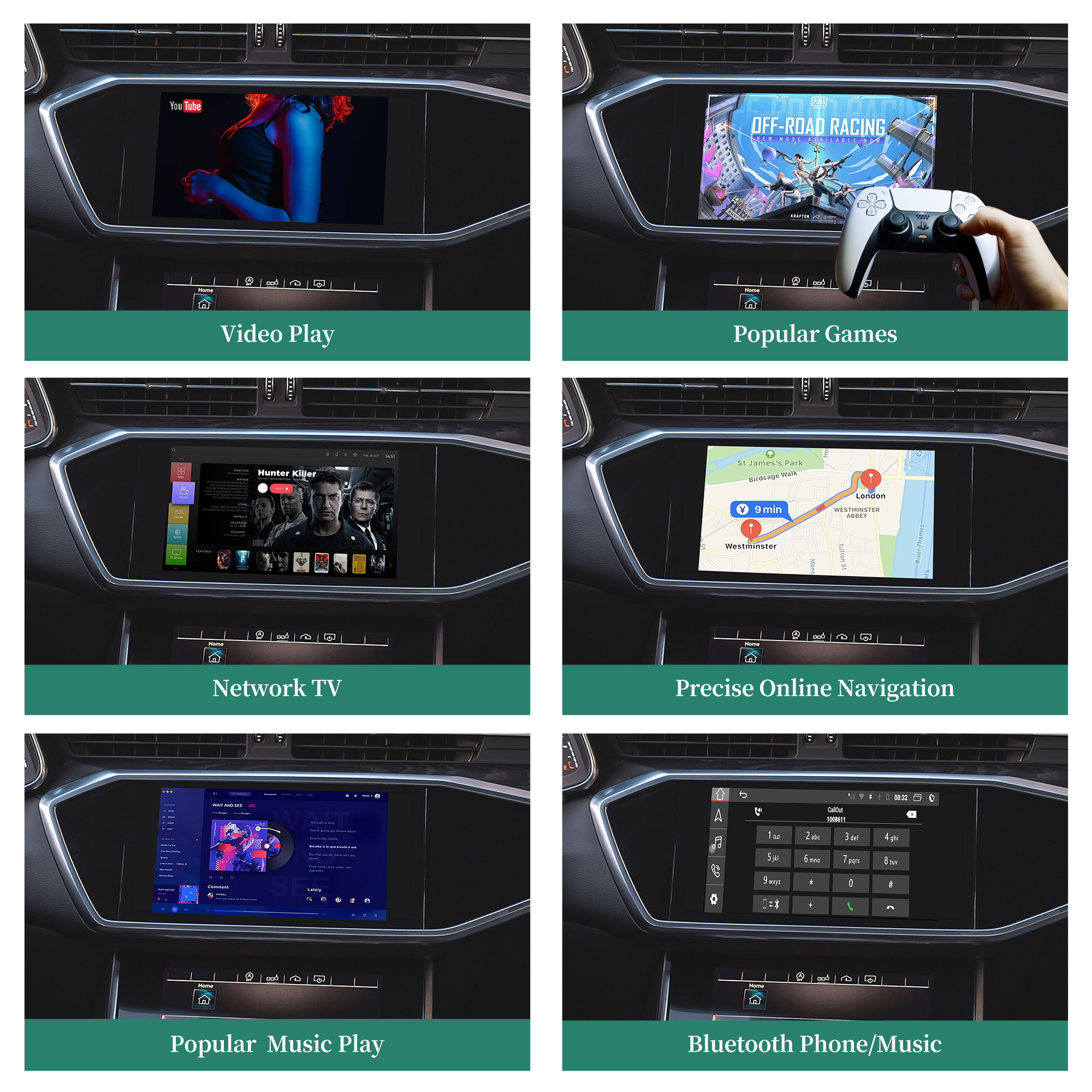hualingan apple carplay android auto adapter for audi a6 s6 rs6 a7 s7 rs7 video