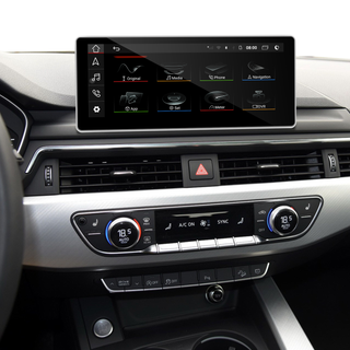 Audi MIB2 A5 S5 RS5 F5 Android Auto Apple CarPlay 10.25 Touch Screen Upgrade Android 13 Apps Netflix Spotify Games TikTok Pluto TV Disney+ Paramotunt+ Navigation WiFi 