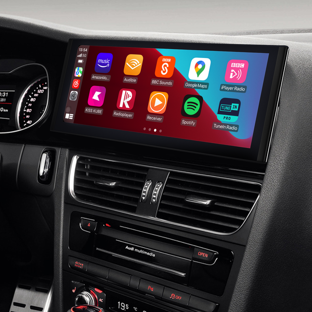 Audi Android Auto Retrofit Upgrade for A4 S4 RS4 A5 S5 RS5 12.3 inch Touch Screen Wireless Apple CarPlay Samsung Mirror Full Screen Android 13 App Netflix Spotify Prime Video Reddit Twitch Games Music