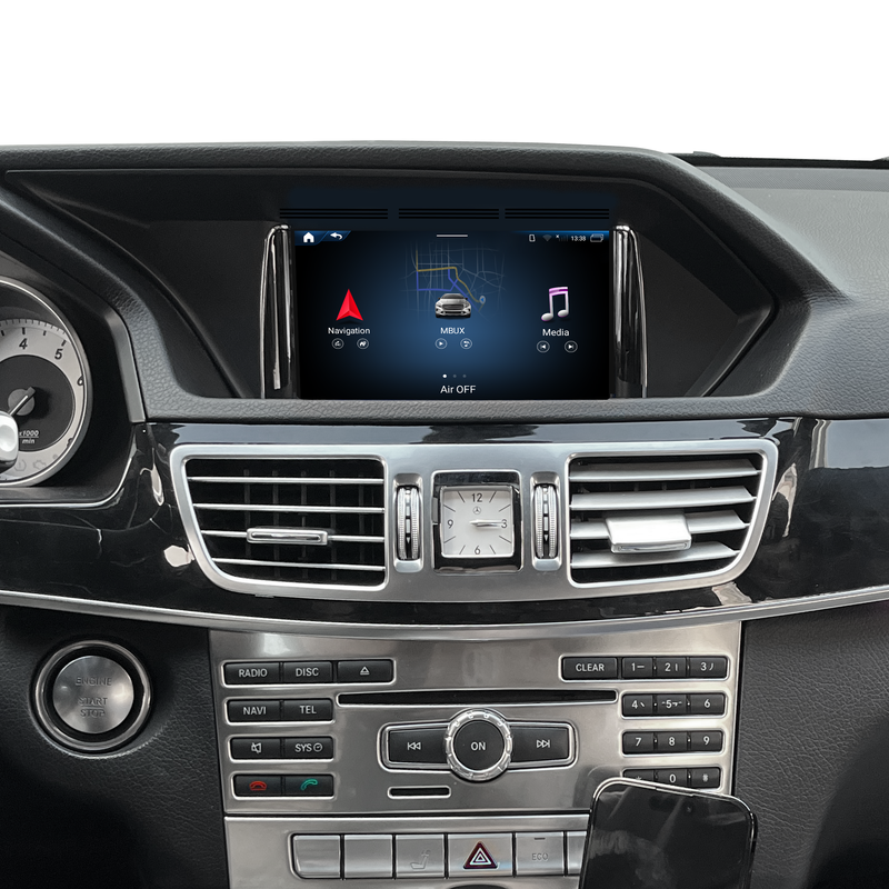  Mercedes-Benz W212 E-Class NTG4 Apple CarPlay Android Auto Wireless 7 inch Touch Screen Android 14 Navigation WiFi Games Music Movies TV Netflix YouTube Spotify Prime Video Backup Cameras 360 