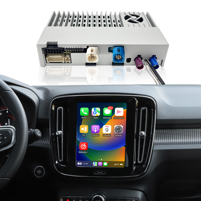 Apple CarPlay Volvo Adapter for 9 inch Sensus Screen XC40 Wireless Android Auto Apps Mirroring Full Screen Wi-Fi 4G Steering Wheel Navigation Google Maps Bluetooth Calls Music Netflix Spotify