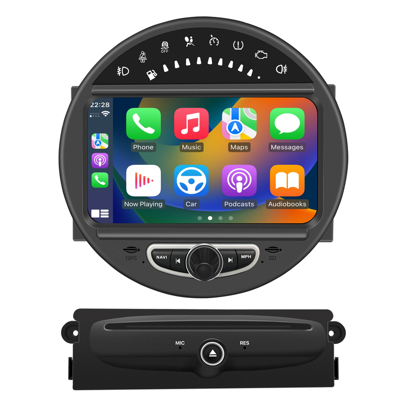 Mini Cooper R56 Apple CarPlay Upgrade 8-inch Android Touch Screen Wireless Android Auto Support Install Vehicle Cameras Download Android Apps Games Music Movies TV Receive Calls Via Bluetooth 