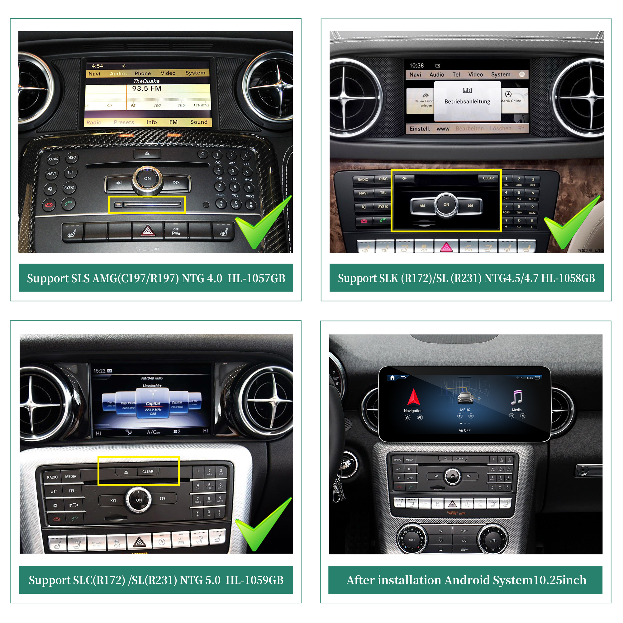 Hualingan hla-1058 Mercedes-Benz SLS AMG C197 R197 Verify System Compatibility 