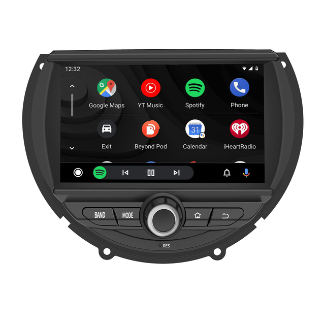 Mini Cooper F57 Apple CarPlay Upgrade 7-inch Android Touch Screen Wireless Android Auto YouTube Navigation Vehicle Cameras Download Android Apps Games Music Movies TV Receive Calls Via Bluetooth