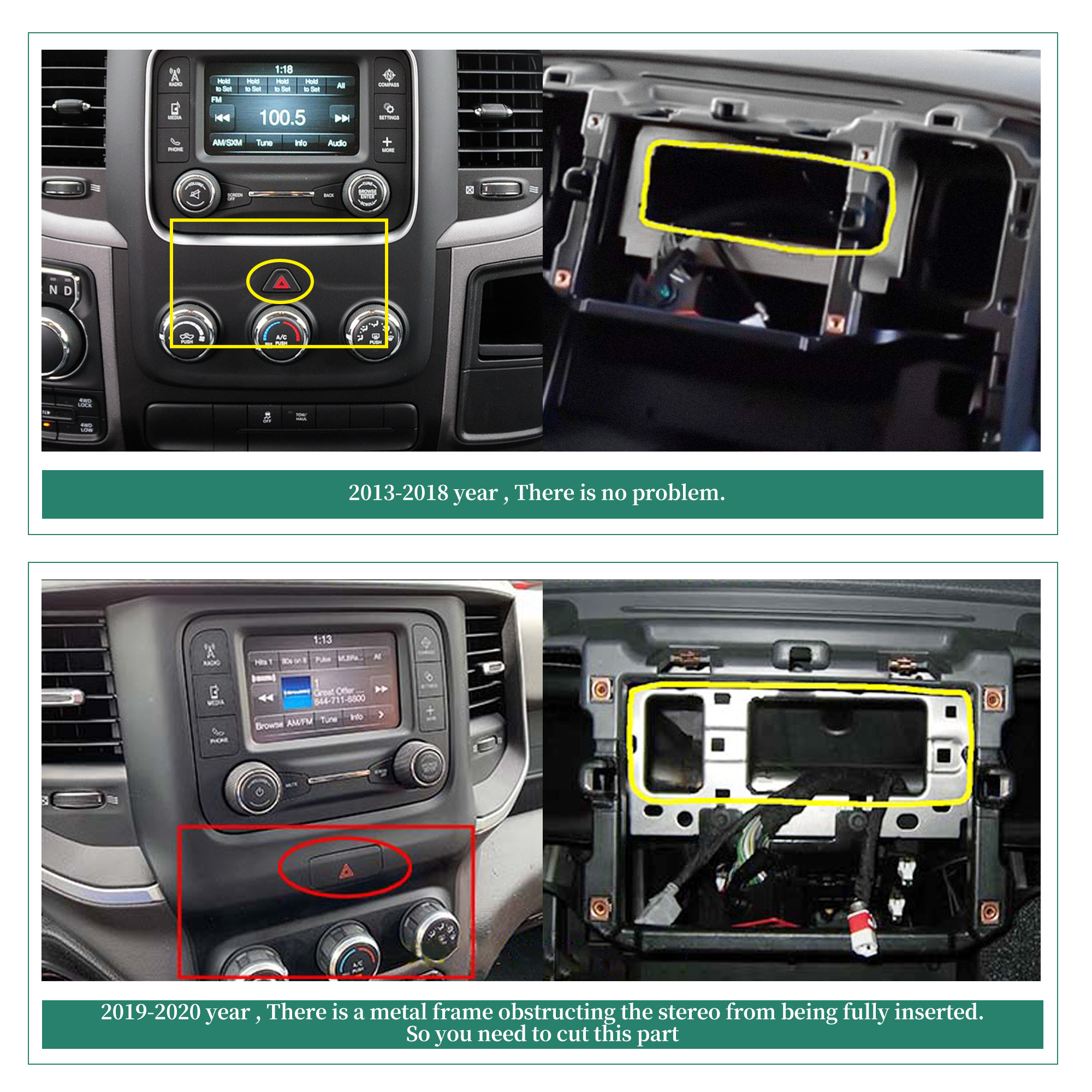 Hualingan 2012 dodge ram 1500 radio HL-8511