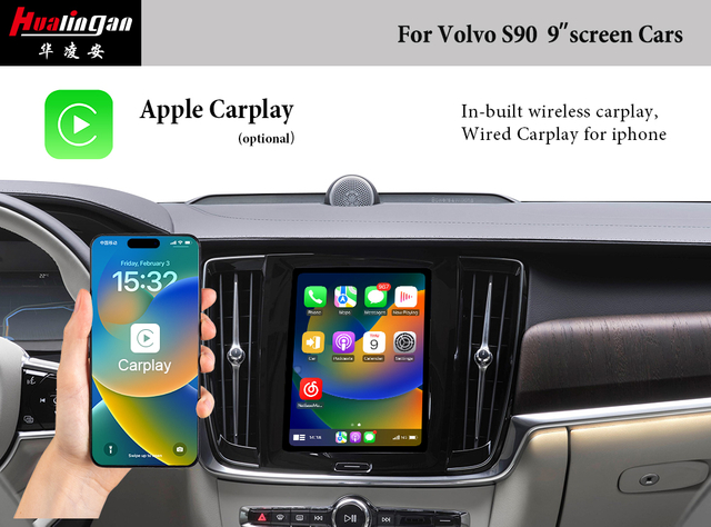 Wireless Apple CarPlay VOLVO S90 Android Auto Full Screen 9 Inch Touch Screen Android Navigation CarPlay AI BOX Android 13 Reversing Camera Wifi Video