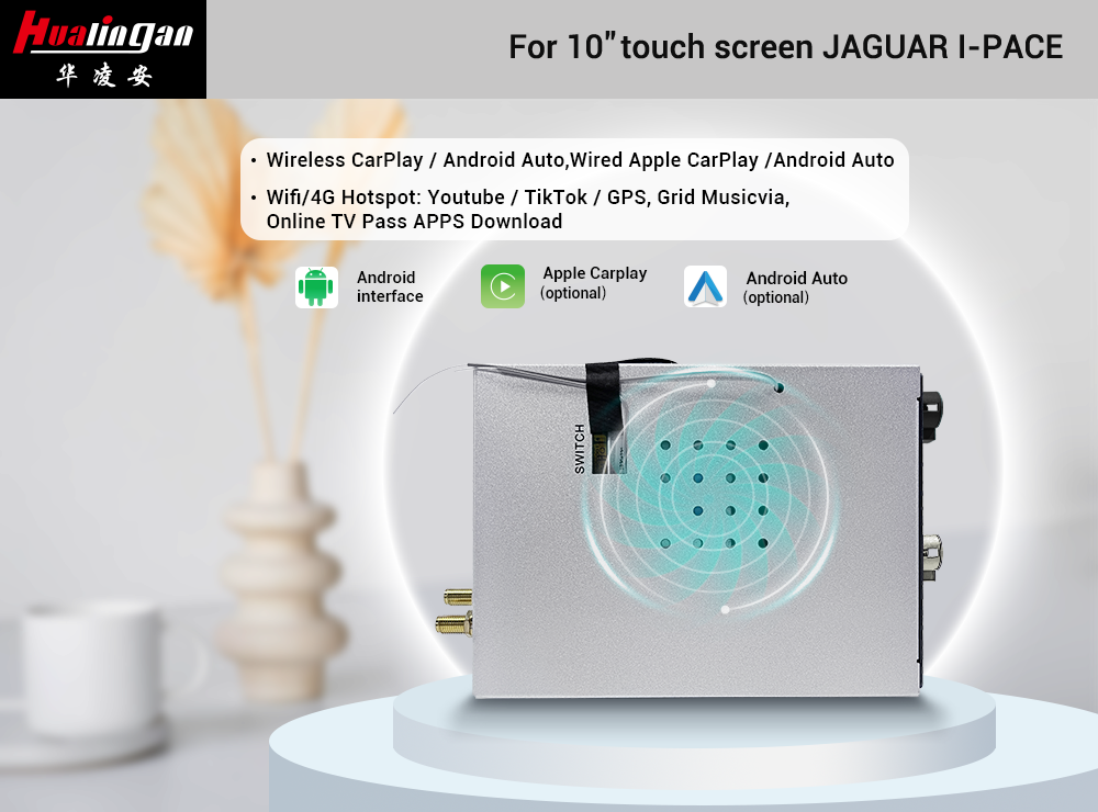 Hualingan Jaguar XE Android Carplay Ai Box Retrofit FullScreen Mirror Android 12 Wireless CarPlay Auto Android Navigation Google Maps Video Rear Camera Wireless Android Auto Adapte