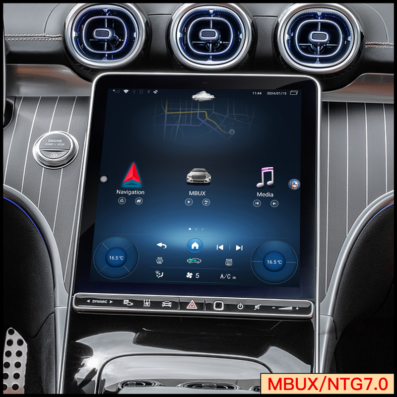 Hualingan 3 in 1 Android AI Adapter for Mercedes GLC X254 C254 MBUX Android Auto Full Screen CarPlay Access Android 14 App to 11.9 TouchScreen Games Music Netflix YouTube Spotify GPS Navigation WiFi