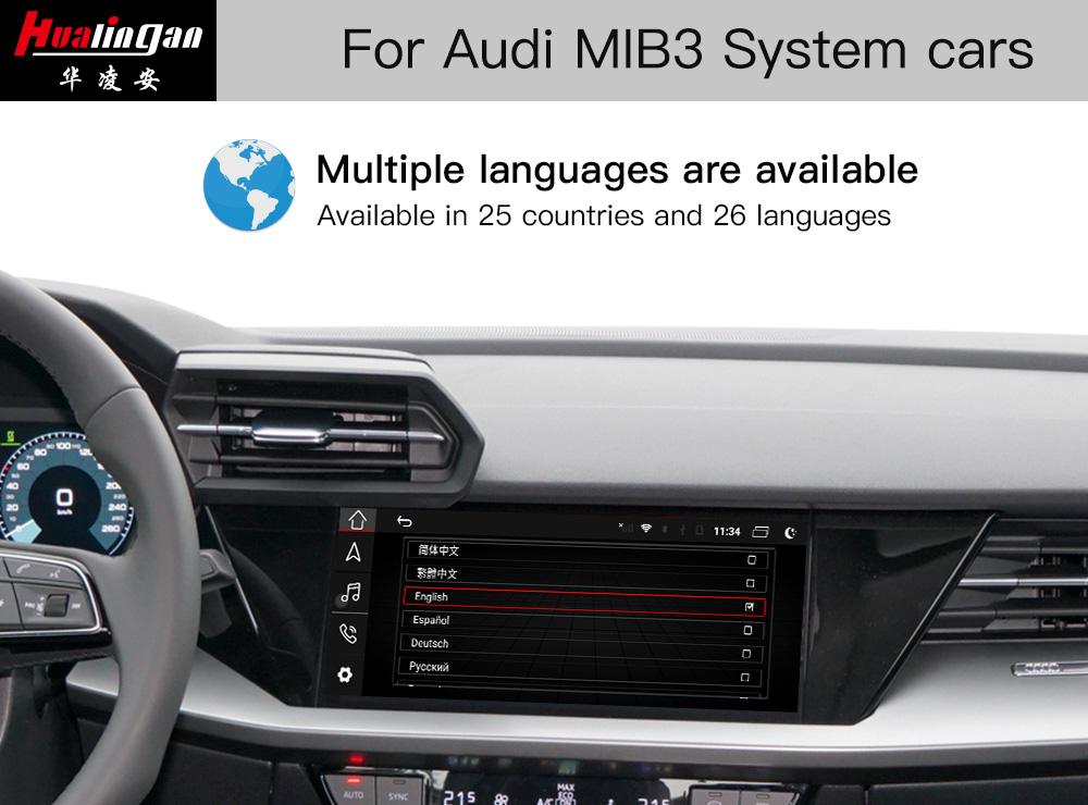 Hualingan Audi Q3 /SQ3 /RS Q3 MIB2 Android Auto Apple CarPlay Full Scree Mirroring Wi-Fi Apple Music Watch Movies