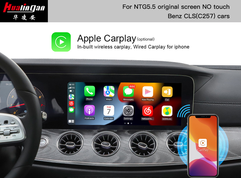 Mercedes Apple CarPlay Upgrade for CLS C257 NTG 5.5 Car 12.3 inch Without Touch to Touch Screen Android Auto Full Screen LVDS Adapter Android 13 128G 256G