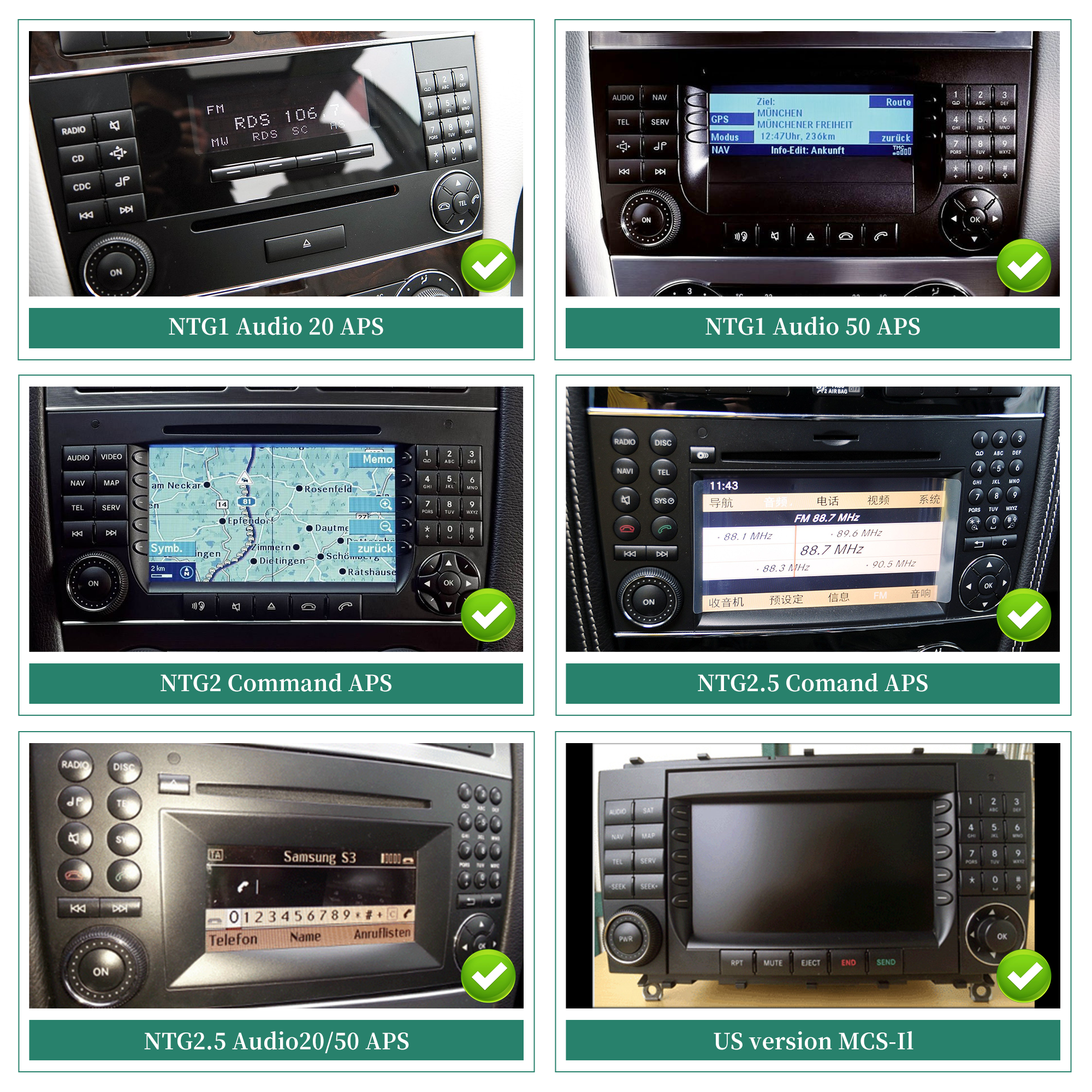 HL-8731 W463 W203 Android Radio for Mercedes C-G-Class 2 din Radio 中控