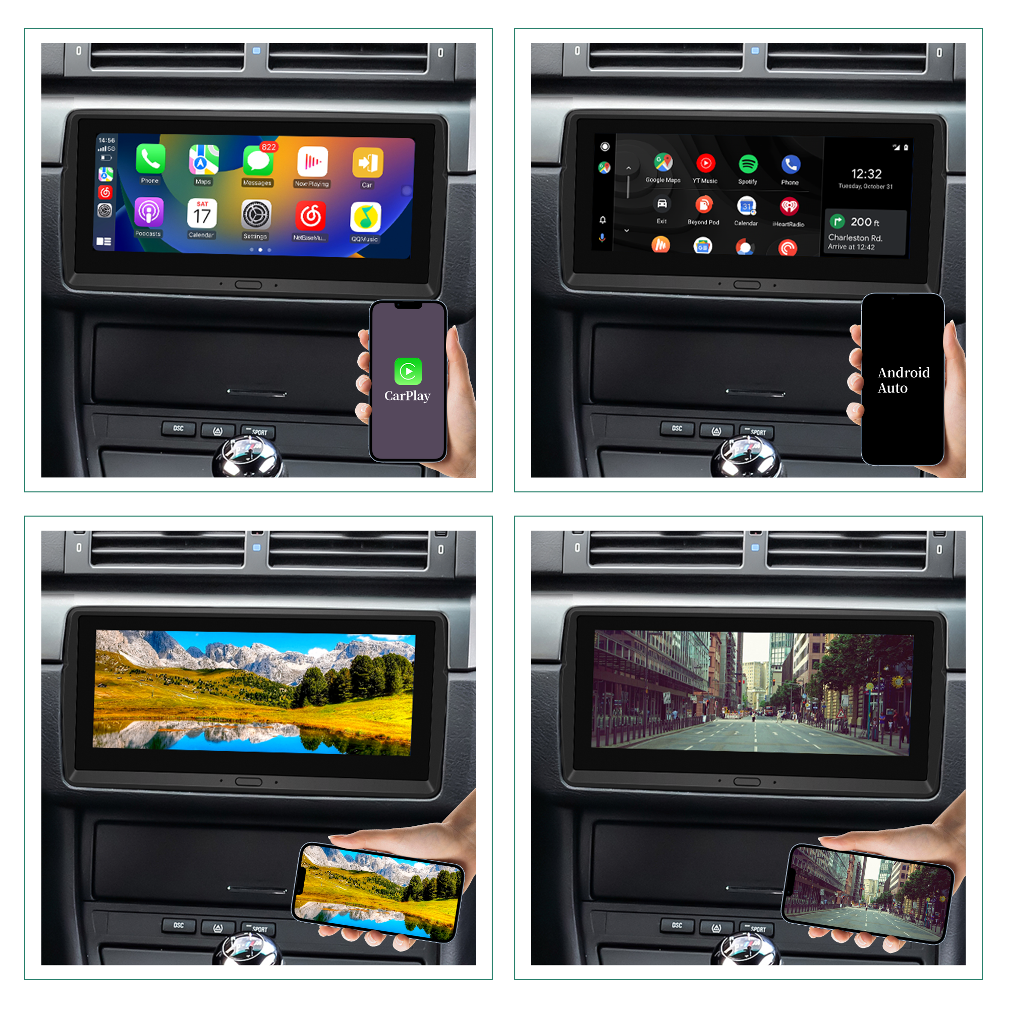BMW E46 Touch Screen Radio BMW 3 Series Upgrade 8.8 Inch Touch Screen Aftermarke Head Unit Wireless Apple CarPlay Android Auto Bluetooth WiFi Reverse Cameras 328i 325i 335i 330i 328xi 320d 320i