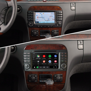 Mercedes S CL Class W220 W215 Stereo Radio Upgrade 7 Inth TouchScreen Wireless Apple CarPlay Andriod Auto Full Screen Mirror Link Netflix Spotify 1996 1997 1998 1999 2000 2001 2002 2003 2004 2005