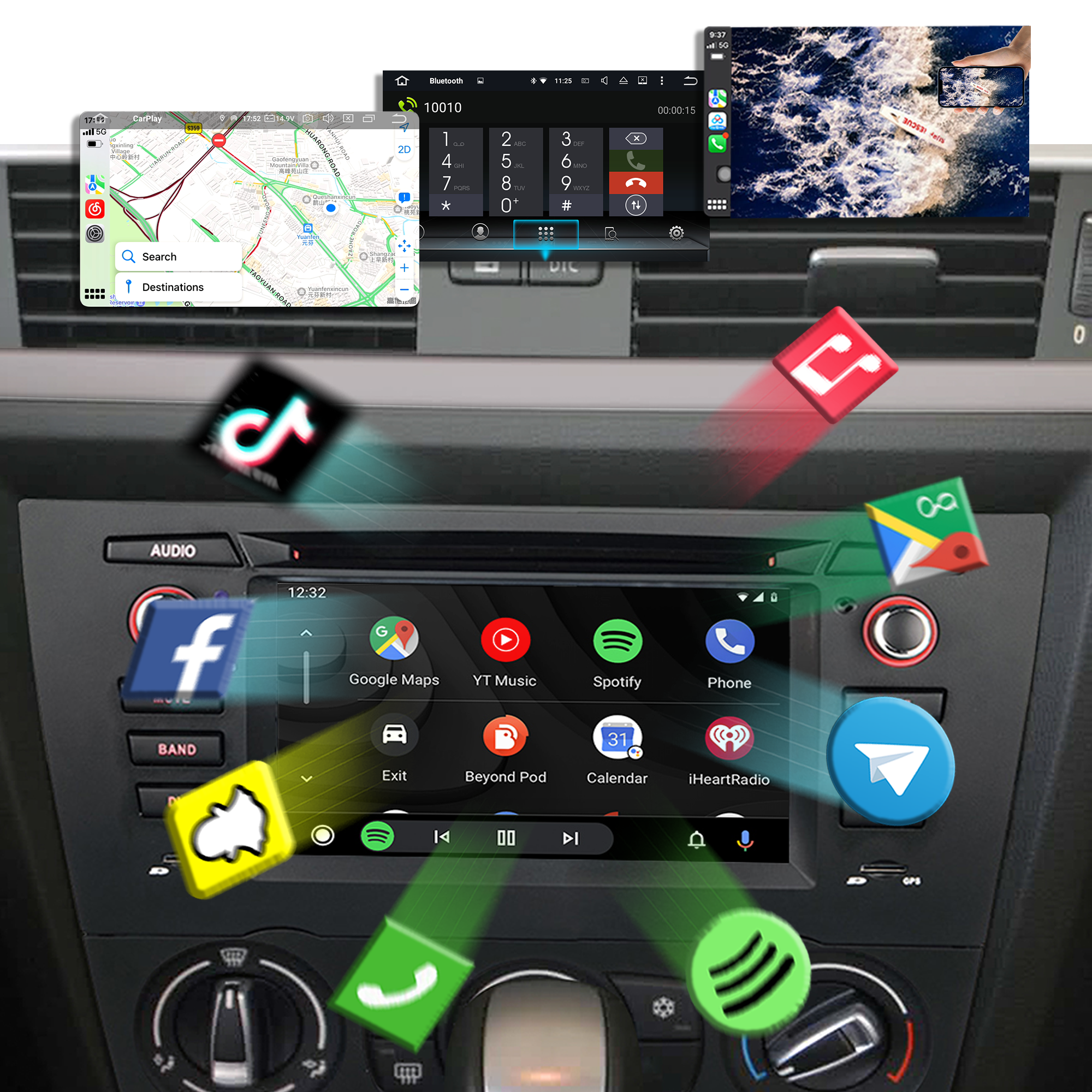 hualingan hla-8819 BMW E90 Radio E91 E92 E93 3 Series android os carplay android auto