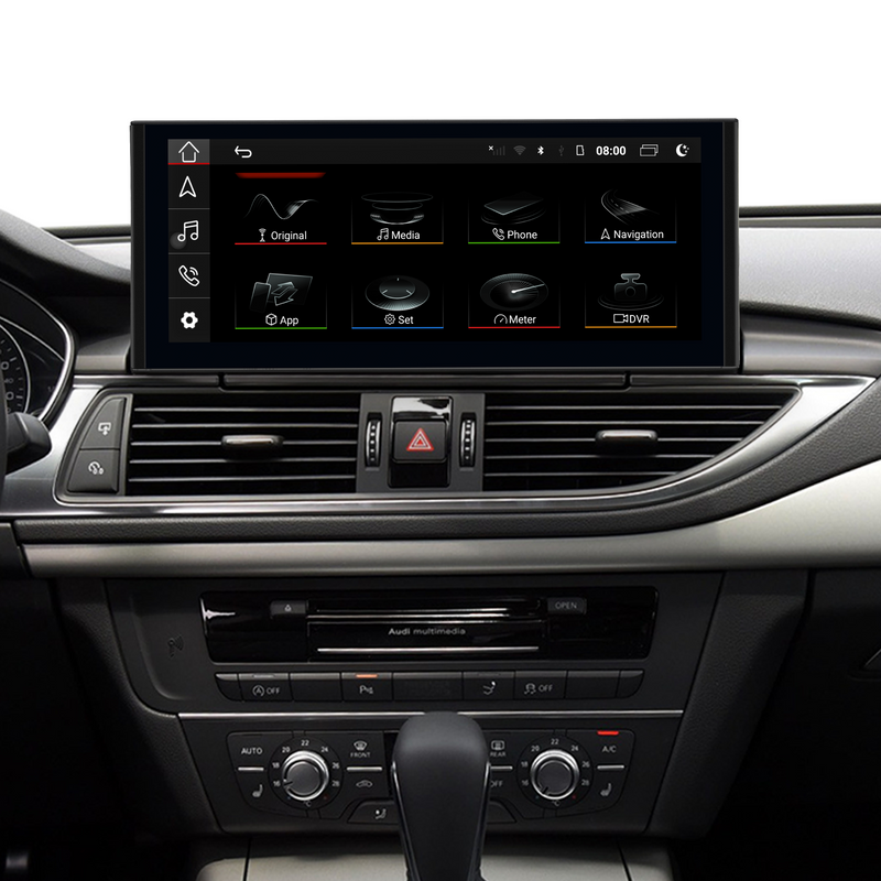  Audi A6 C7 A7 4G8 MIB 12.3 Inch Touch Screen Upgrade with Wireless Apple CarPlay And Android Auto And Android OS 4G Wi-Fi Navigation Google Maps Backup Cameras Apps Spotify Prime Video Tubi Tumblr