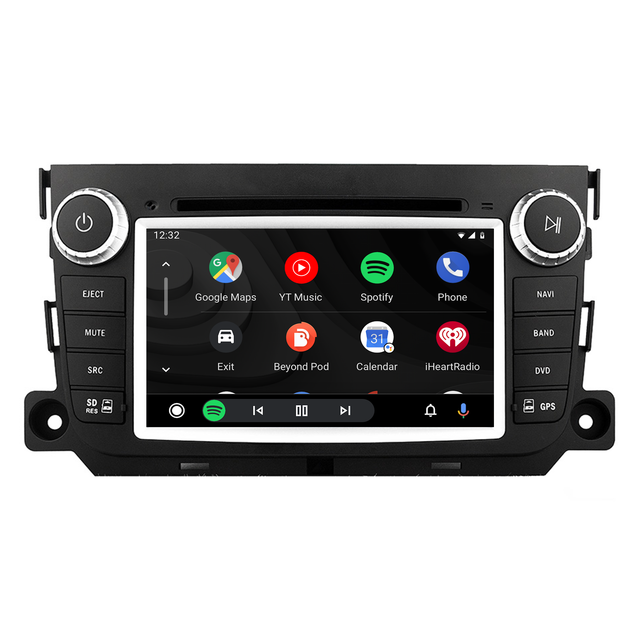 Mercedes Smart Fortwo Forfour Radio Replacement 7 Inch TouchScreen Stereo Dash Kit Apple CarPlay Android Auto Mirror Link Android 13 GPS Navigation DVD WiFi Backup Cameras Bluetooth Netflix Spotify