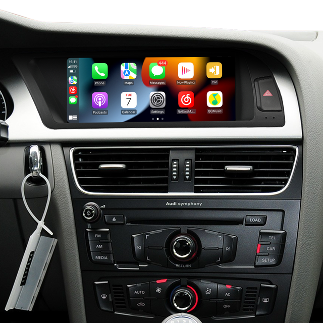 8.8 inch Android Screen Upgrade Install Kit for Audi A4 S4 RS4 B8 Wireless Apple CarPlay Android Auto Screen Mirroring Samsung Android 13 Apps Netflix Spotify Prime Video Reddit Twitch Waze Games Navi