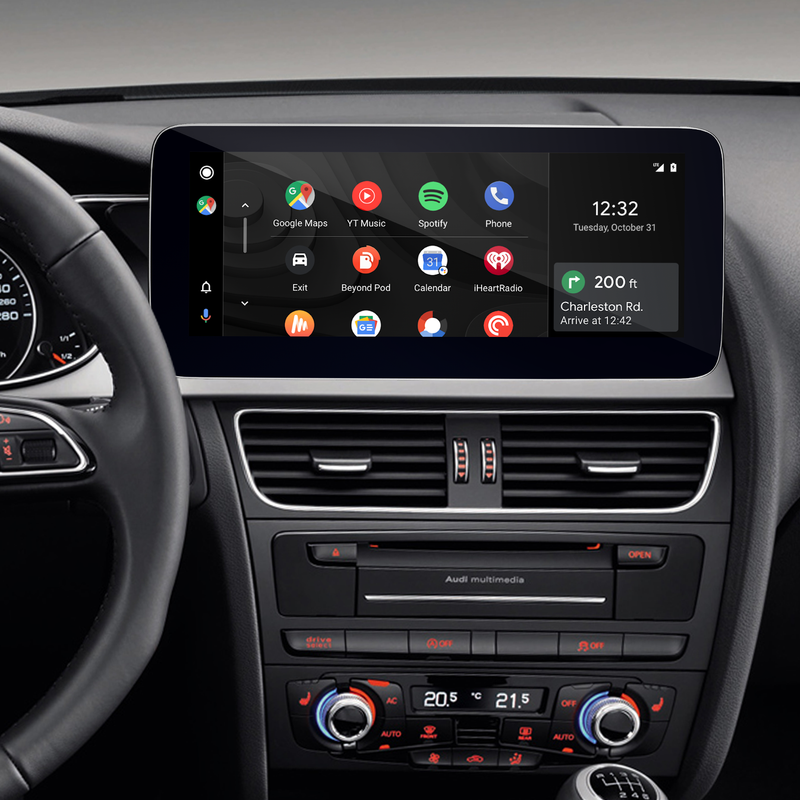 Audi A4 S4 RS4 8B A5 S5 RS5 8T Screen Upgrade Retrofit 12.3 inch Touch Wireless Apple CarPlay Android Auto iPhone Mirror Full Screen Android 13 Apps Netflix Spotify Prime Video Reddit Twitch Games