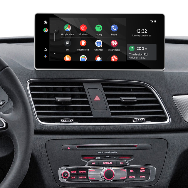 Android Auto Retrofit Audi Q3 RSQ3 8U RMC Stereo Upgrade 10.25 Touch Screen Wireless Apple CarPlay Android 13 Apps Netflix Spotify Reddit WhatsApp Facebook Disney+ Navigation WiFi Reverse Camera