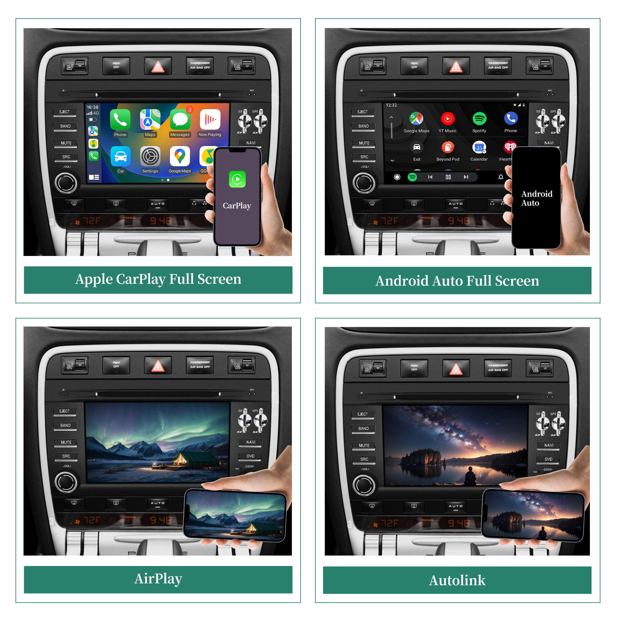 Hualingan Porsche Cayenne Radio Android Head Unit Bluetooth 7.0 inch TouchScreen Car Stereo Upgrade Car GPS Aftermarket Navigation Wireless Apple CarPlay Fullscreen Audroid Auto