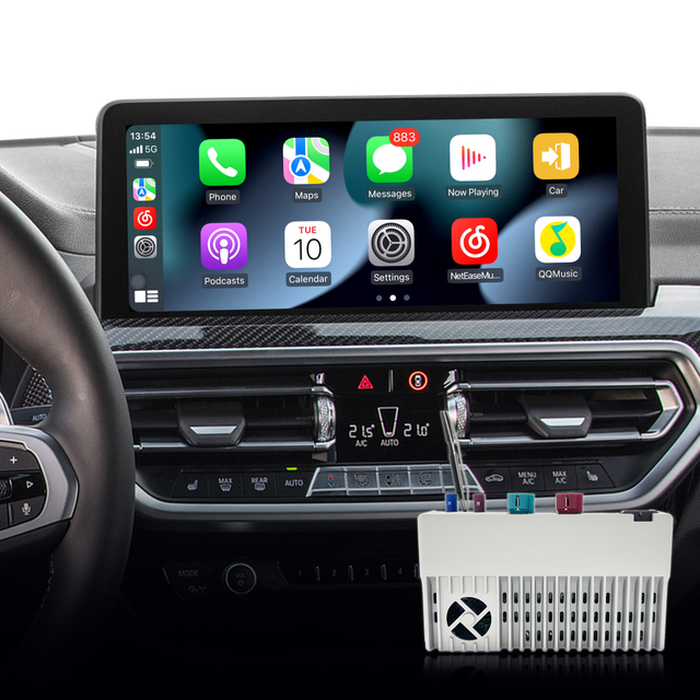 Hualingan CarPlay Adapter for BMW iDrive 7 X4 G02 F98 10.25/12.3 Upgrade 3 in 1 Wireless CarPlay&Android Auto&Android 13 Access Netflix Spotify Google Maps TikTok Facebook iPhone Samsung Screen Mirror