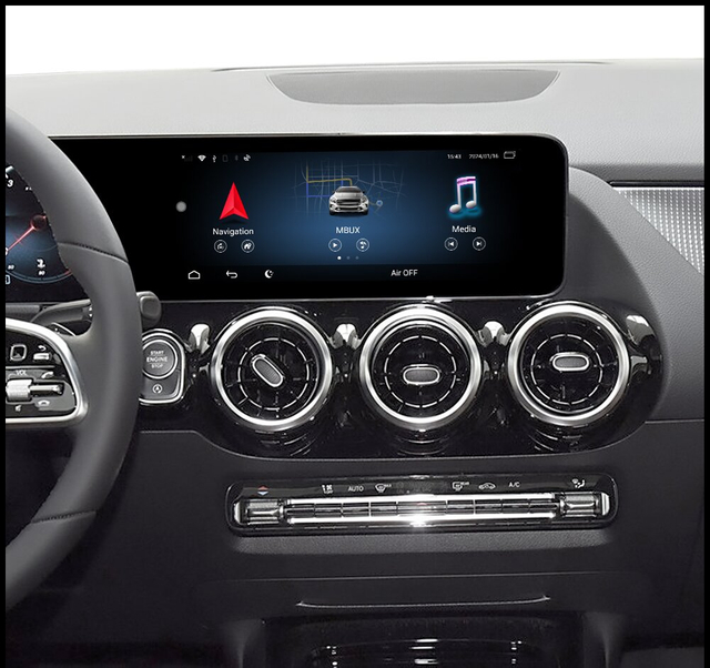 Hualingan Android Retrofit Adapter for Mercedes-MBUX B-Class W247 10.25"Screen,Wireless Apple CarPlay & Android Auto,Full-Screen Mirror,Google Play Apps,DAB+ & 360° & Front & Backup Camera Support