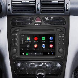 Hualingan 6.2-inch Android Screen for Mercedes-E Class W210 S210 Radio Upgrade Apple CarPlay Wireless Android Auto Split Screen Mirroring Full Screen iPhone Navigation Netflix Reverse Cameras