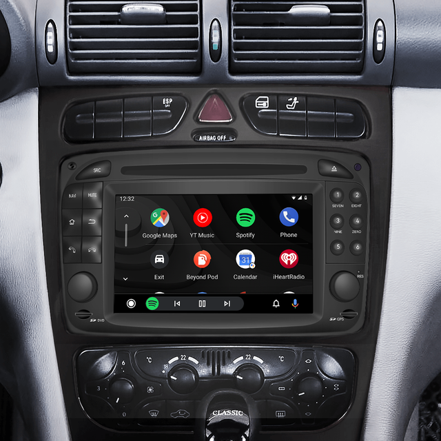 Hualingan 6.2-inch Android Screen for Mercedes-E Class W210 S210 Radio Upgrade Apple CarPlay Wireless Android Auto Split Screen Mirroring Full Screen iPhone Navigation Netflix Reverse Cameras