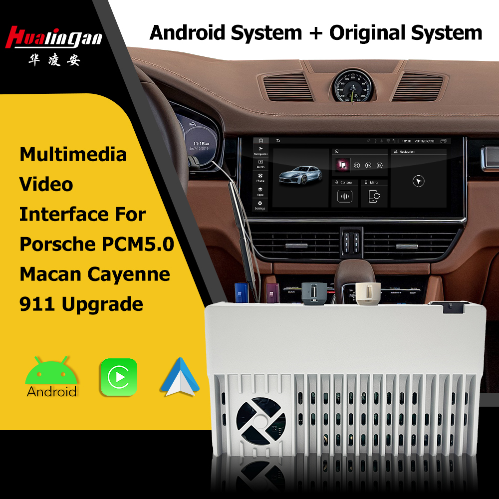  Hualingan Android CarPlay InterFace for Porsche Cayenne Macan 911 Wireless Android Auto Android Navigation Multimedia Video AI Box Audio MirrorLink FullScreen Does Not Stall or Delay Music Maps Wifi