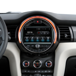 6.5 Mini Cooper NBT F60 Apple CarPlay Retrofit 7-inch Touch Screen Wireless Android Auto Spotify TikTok Navigation Waze Vehicle Cameras Android Apps Games Music Movies TV Receive Calls Via Bluetooth