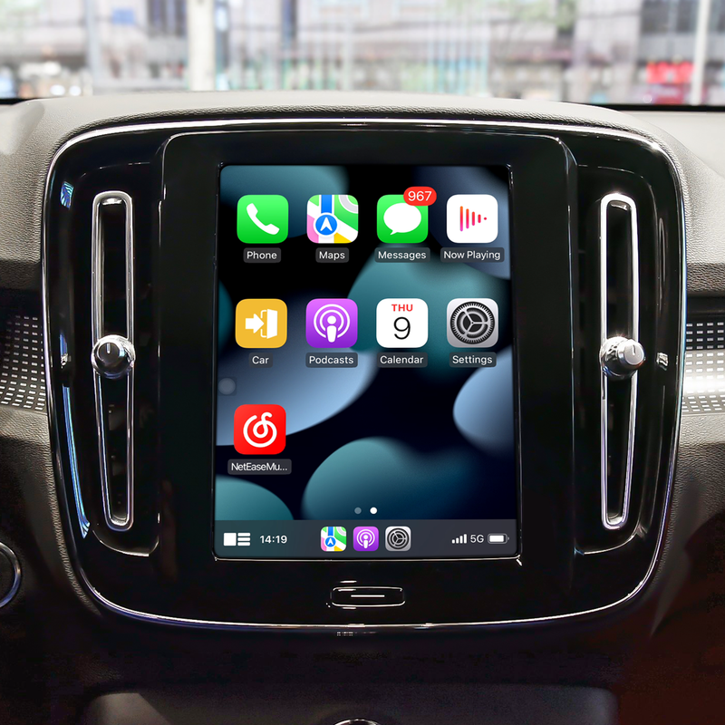 Volvo EX40 Apple CarPlay Wired To Wireless 9 Inch Touch Sensus, Android Auto Full Screen Mirror