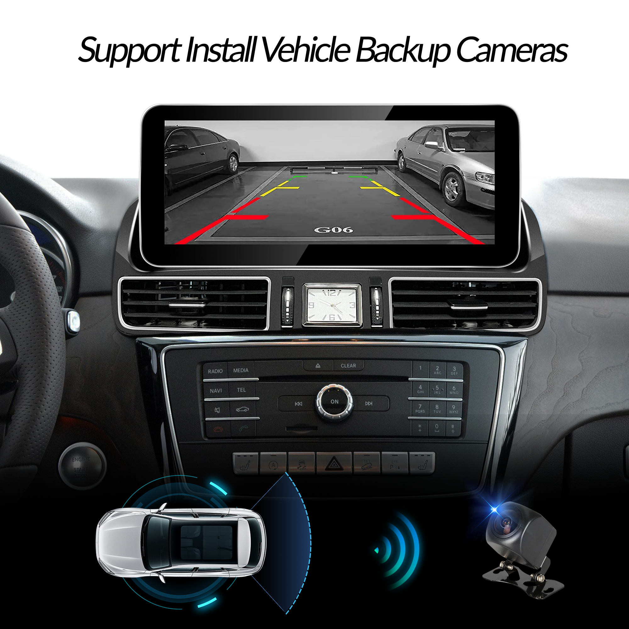 W292 X166 NTG 5.1/5.2 Mercedes GLS GLE Apple CarPlay Wireless Android Auto Upgrade 12.3 Androdi Screen Full (Split) Screen Mirroring App Netflix Spotify Wi-Fi Navigation Google Maps Vehicle Cameras