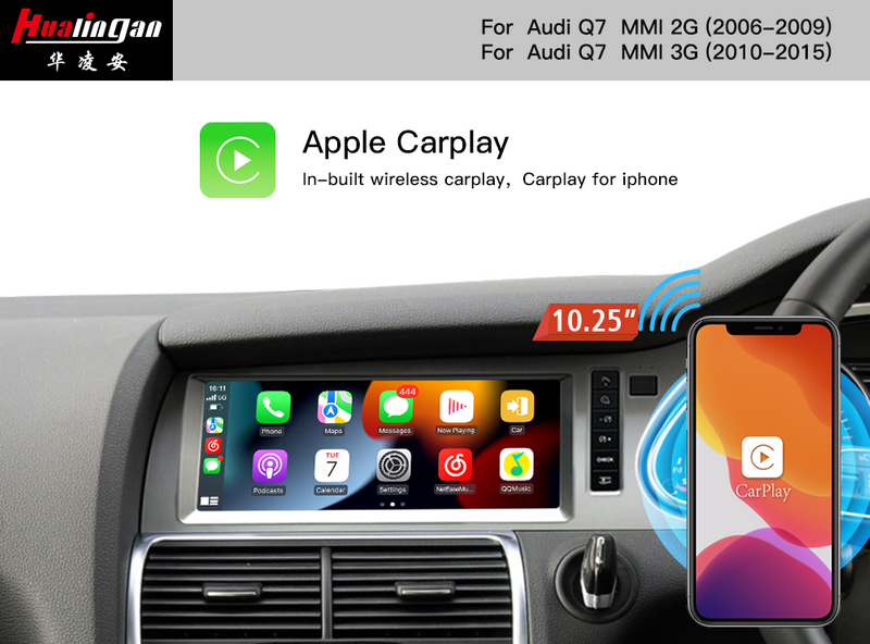 Hualingan 10.25 Android Screen Audi Q7 4L RHD Multimedia Upgrade