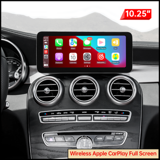 Mercedes GLC X253 C253 MBUX Upgrade 10.25 to 12.3-inch Touch Screen Wireless Android Auto Apple CarPlay Android 14 Bluetooth Wi-Fi Navigation Netflix Spotify Twitter Reddit Backup Cameras 360 Camera