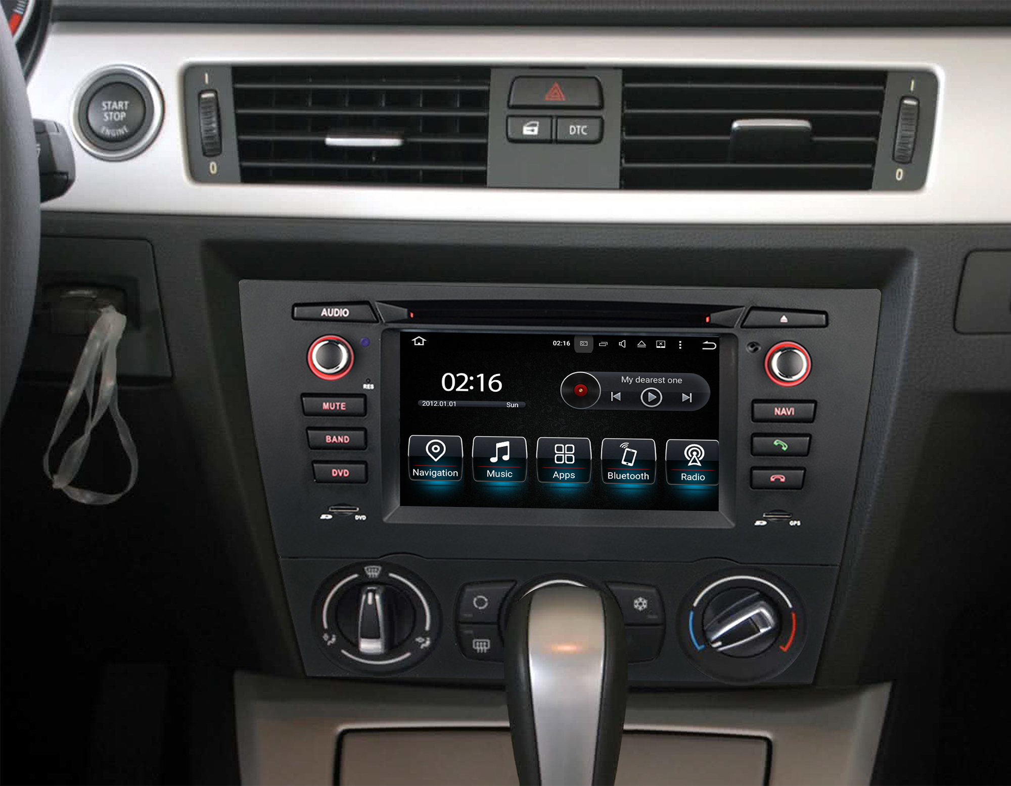 BMW E90 Radio E91 E92 E93 3 Series (Manual) Double Din Installation Kit 6.2 Inch Touch Screen Car Stereo Apple CarPlay Android Auto Android 13 GPS Navigation Netflix Spotify Reverse Camera Waze Hulu